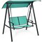 Durable Green Steel Frame 2-Person Outdoor Swing with Adjustable Polyester Canopy
